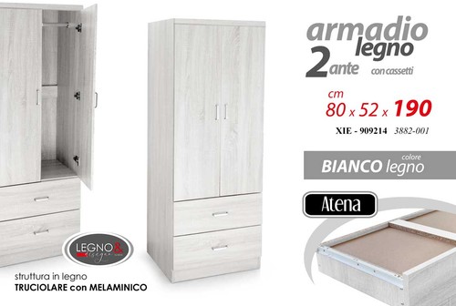 Armadio moderno bianco - bianco, legno